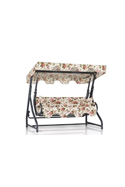 Erinöz Ruta 3 Kişilik Sabit Bahçe Balkon Teras Salıncağı - I?ngiliz Gülü