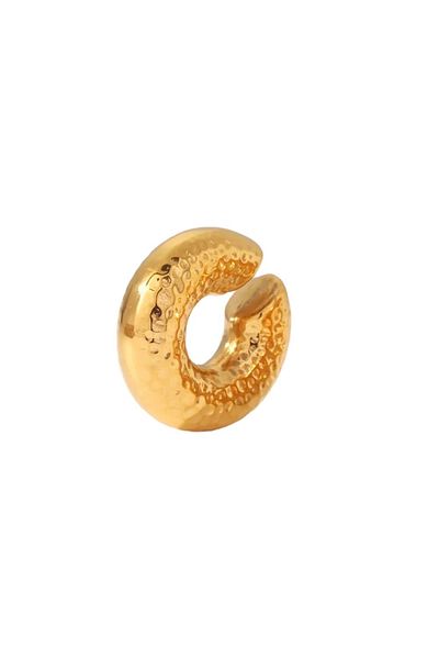 neslyaccessories حلق غضروف منحني ذهبي (حجم كبير)