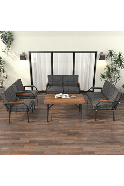 Mygusi Hayal Balkon Bahçe Cafe - Metal Kanepe Koltuk Takımı - 2 2 1 1 - 70x11...