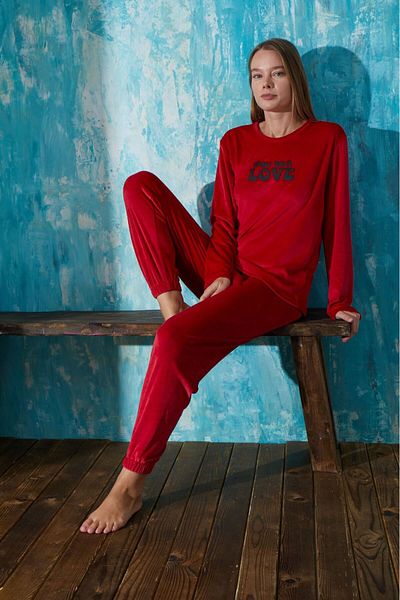 Vuntal BUTİK VELVET SET RED GROW YOUR LOWE