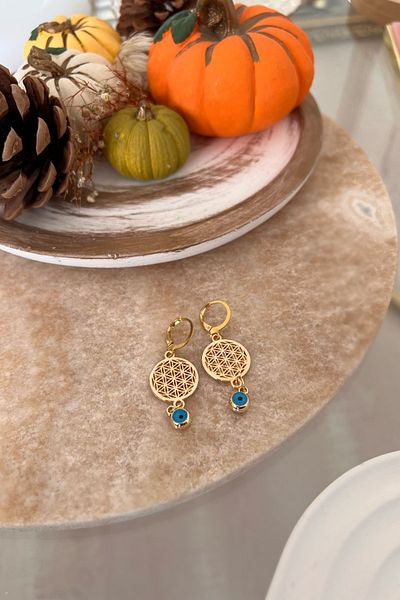 Trendy Butik زهرة الحياة مع أقراط عين الشر