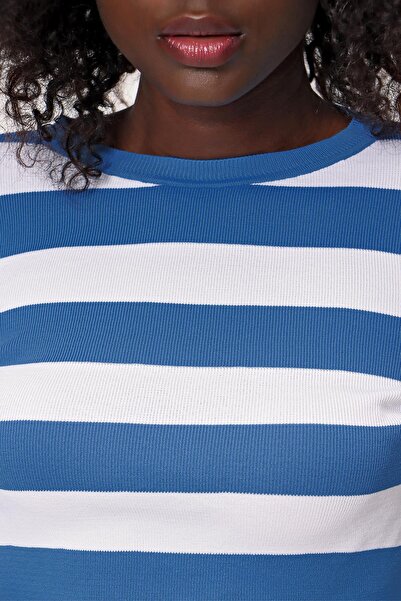 CHUBA Γυναικείο ριγέ πλεκτό Crop Top Indigo-ecru 22sw303