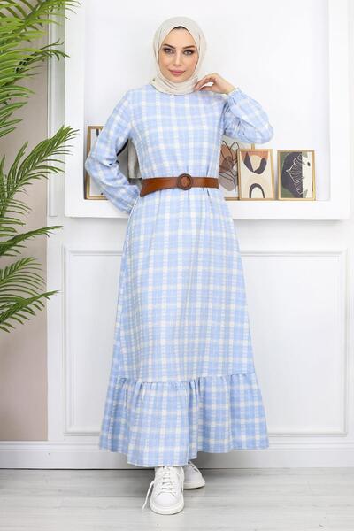 Modamihram Fodros hidzsáb ruha, kék, 19165