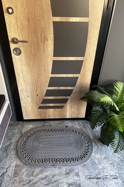 Türkmen Ev Tekstil Jute, Straw, Door Mat, Bathroom Mat, Mat, Kitchen Mat