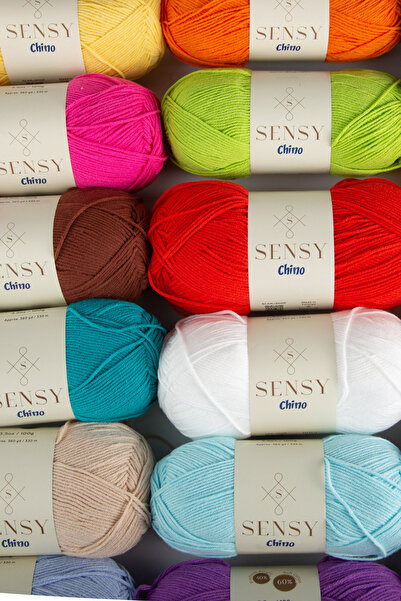 SENSY Chino Pulover din fire tricotate manual Bluză Vestă din fire Cardigan Tunica din fire Amigurumi Denim Blue 100 Gr - 330 M