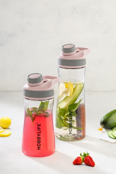 Pazarika 2 Li Set 730ml 530ml. Su Matarası Su Şişesi Suluk ( Bpa Içermez ) Pembe