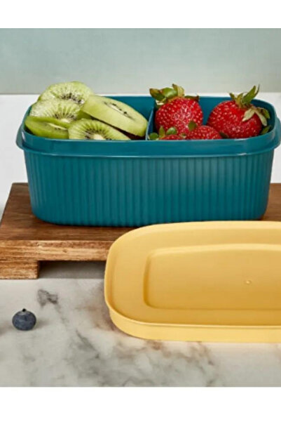 LİGROUND Compartment Xena 3-Piece 2 Compartments 900 ml Storage Container with Lid - Lunch Box 3 Colorful