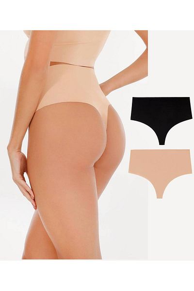 GECKO COLLECTION Gecko High Waist Laser Cut String Thong - Recovery 2 Pieces