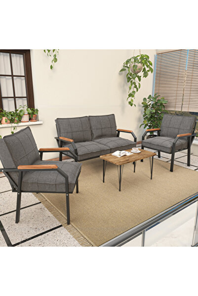 Mygusi Hayal Balkon, Bahçe, Cafe - Metal Kanepe Koltuk Takımı - Sehaplı