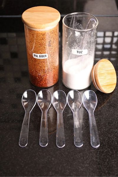 Tinsmith 12 Pieces Transparent Small Size Spoon Spice Spoon Plastic Feeding Spoon