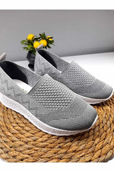 New Optimal حذاء رياضي نسائي يومي منسوج لتقويم العظام باللون الرمادي