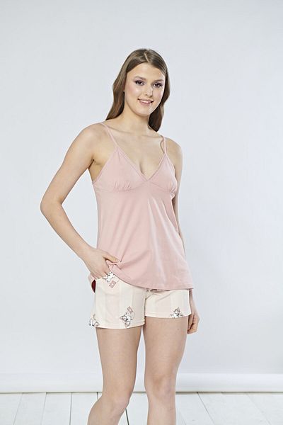 Rubina Secret Set pantaloni scurti cu bretele| Homewear - Set de pijamale de vară pentru femei