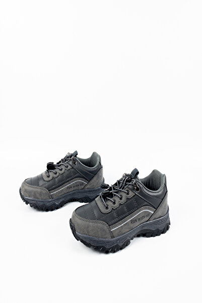 Aktaş Ayakkabı Çocuk Erkek Gri Su Geçirmez Lastikli Ortopedik Outdoor Ayakkabı