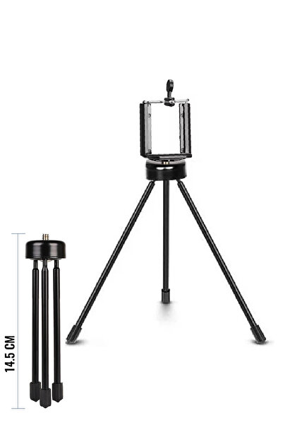 The Wlue 15 cm Metal Tripod Telefon Tutucu Kamera için Mini Tripod Selfie Çub...