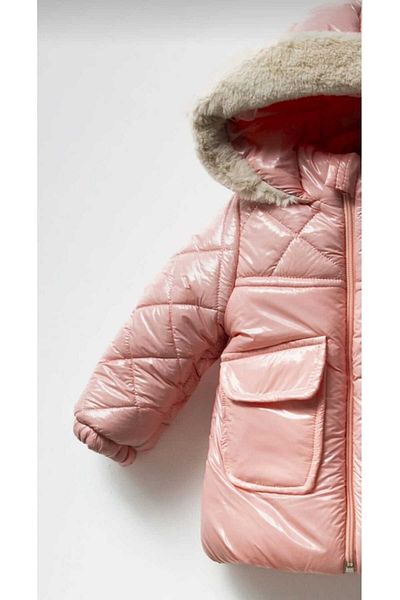 Esterella Shiny Girls' fleece-lined coat/hooded waterproof girl's coat/wind-resistant girls puffer coat