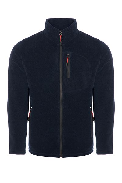 MAXIMILLIAN Men's Fleece Navy Blue Color 3 Pocket Zippered Bato Collar Outdoor Fleece