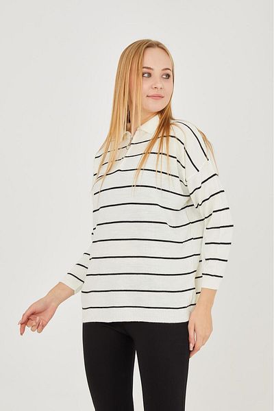 STOCX women's blouse with striped collar