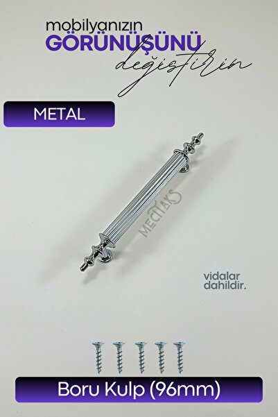 KIRSA Metal Boru Kulp Dolap Çekmece Kulpu 96mm
