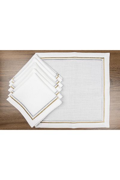 Mikasa Moor Χαρτοπετσέτα Celine Silver Gold 6 τεμαχίων 40x40