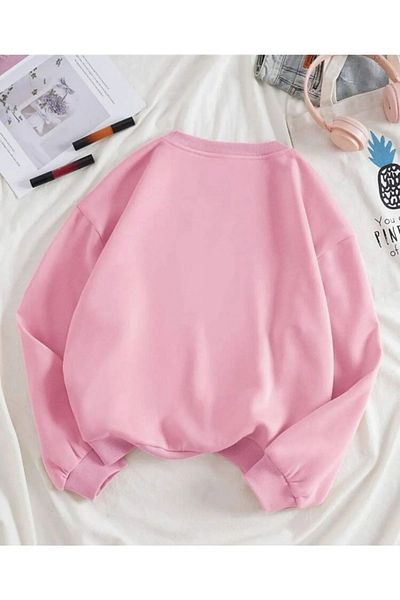 PALPİTO Hanorac oversize cu imprimeu Pink Dreamer pentru femei