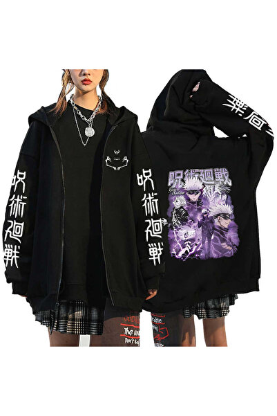 GALASHOP Jujutsu Kaisen fermuarlı Gojo Satoru Unisex Yuji Itadori Hoodie Mod71