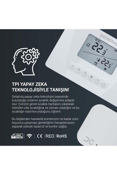 GENERAL Aruna 300s Rf Kablosuz Oda Termostatı Beyaz