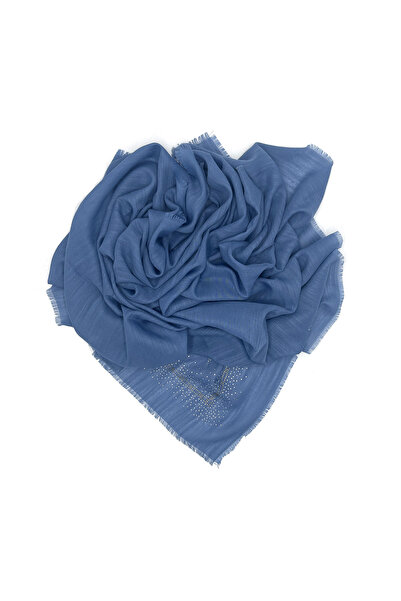 nazipek Taş İşlemeli Flamlı Yazma Gül Desenli Eşarp 100x100cm