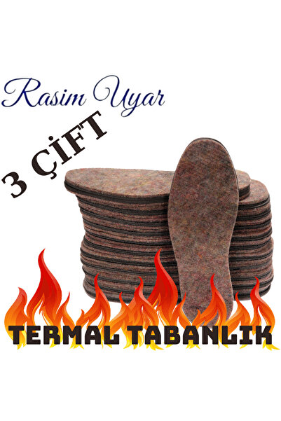 Rasim Uyar 3 Çift Termal Keçe Kışlık Ayakkabı Tabanlığı - Sıcak Tutan İç Taban