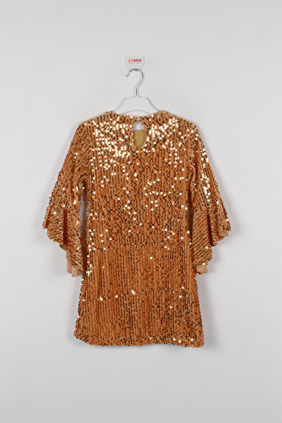 incity Kız Çocuk Safran Pullu Elbise