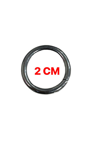 İsmet toka 2 سم - حلقة دائرية سوداء - 10 قطع - إكسسوارات معدنية