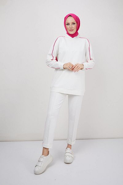 THE RAREBELL Neon Stripe Detailed Hooded Tracksuit Set