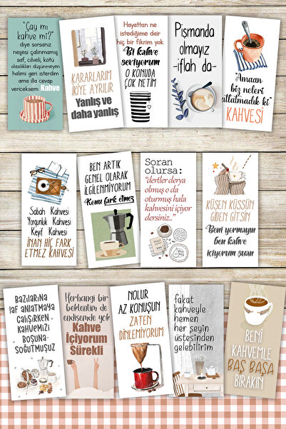 Pankart Evi 14 carduri de cafea pentru prezentare Motto