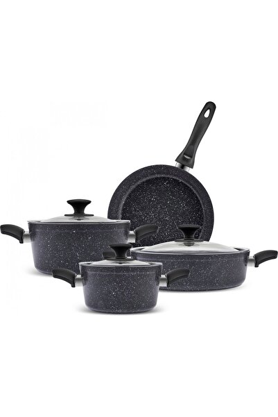 Karaca Defne Biogranit V2 7 Parça Tencere Seti Black