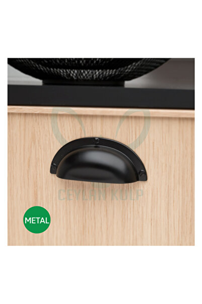 Genel Markalar Siyah İstiridye Kulp Mobilya Dolap Çekmece Kulpu 32 MM - Mobilya Kulpları - 32 mm - Siyah