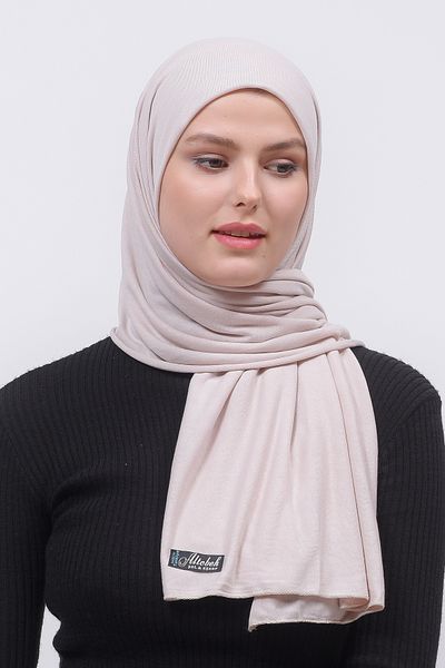 Altobeh Χτενισμένο σάλι Hijab Απλό ανοιχτό Latte