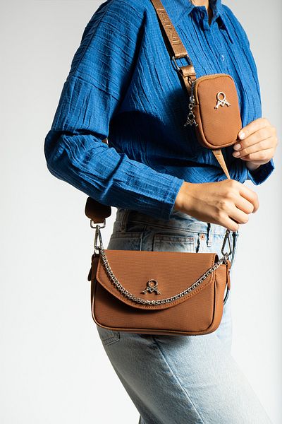 YOGII Solin Model Leather A Quality Shoulder Hand Cross Bag Mini Wallet Λεπτομέρεια αλυσίδας με πολλές τσέπες VIP