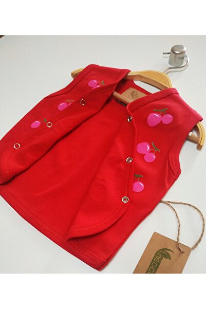 nc gift Cotton Cherry Printed Snap Fastener Baby Girl Combed Cotton Vest (9 Months - 3 Years Age Range)