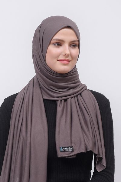 Altobeh Σκούρο βιζόν Hijab Χτενισμένο Βαμβακερό Σάλι - Απλό Σχέδιο