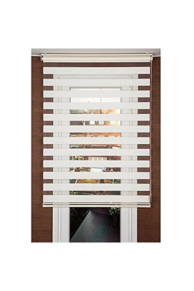 BigPazar EKRU ( KIRIK BEYAZ) BAMBU İTHAL Zebra Stor Perde DİLİMSİZ