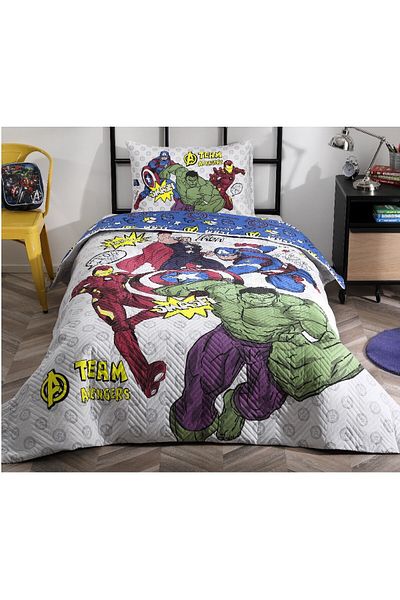 Özdilek Set de lenjerie de pat matlasată pentru copii Avengers Team