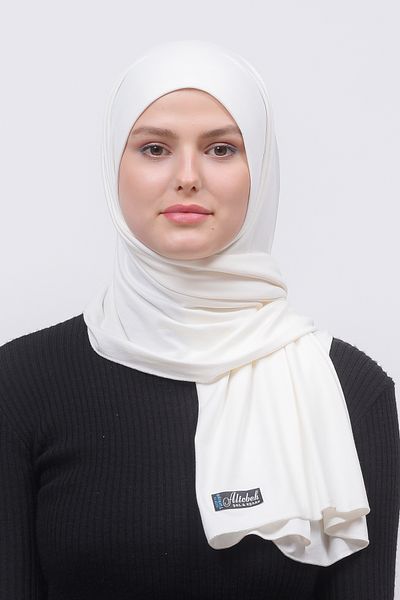 Altobeh Χτενισμένο σάλι Hijab σκέτο εκρού