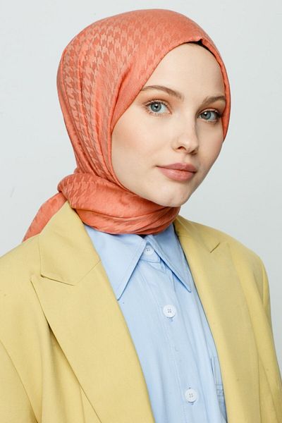VALORSCARF Japanese Flower Patterned Houndstooth Cashmere Shawl