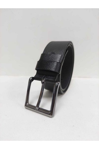 Kemerix 100% Genuine Leather 4.5 Cm Men's Black Denim Belt