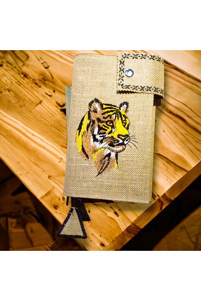 shules collection Κέντημα Tiger Κεντημένο; Κάλυμμα βιβλίου & σημειωματάριου