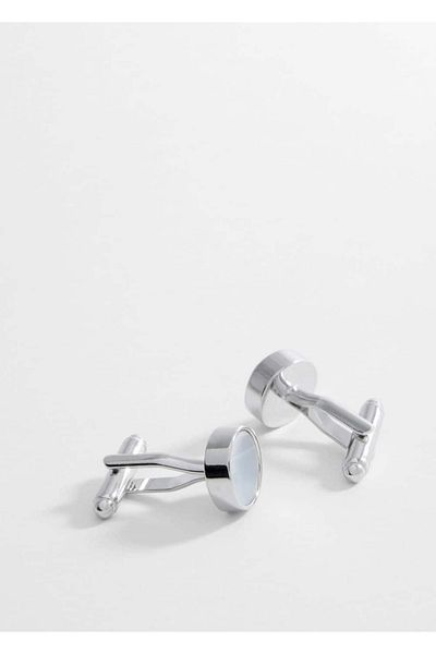 MANGO Man Rounded Naçar Cufflink