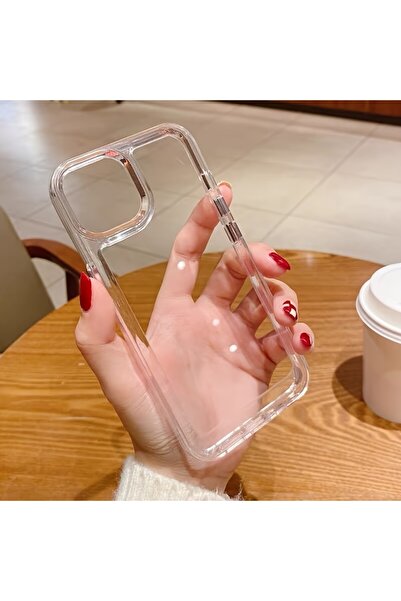 EDELFU iPhone 12 Pro Max için Şeffaf Arkası Sararmaz Sert Mika Yanları Siliko...