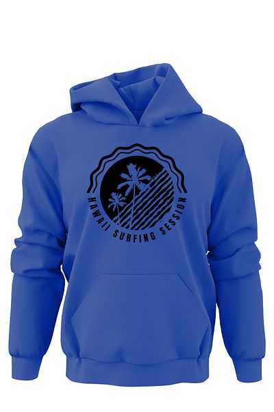 ADA BEBEK ÇOCUK Unisex Μαύρο φούτερ Hawaii Surfing Session με κουκούλα