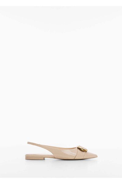MANGO Woman Pantofi din piele lacuita cu toc deschis