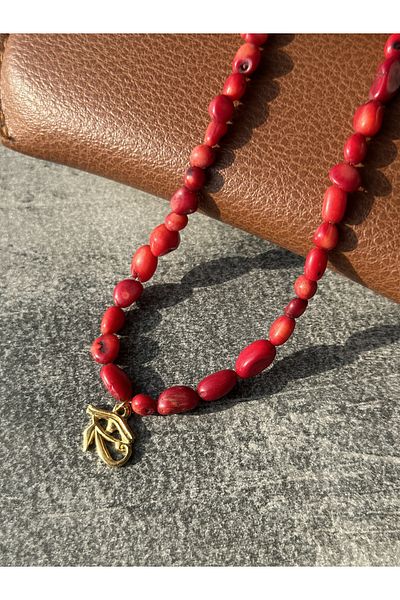 CAPO by Aytaç Yamaç Coral Stone Ra Necklace Minimal Choker Necklace