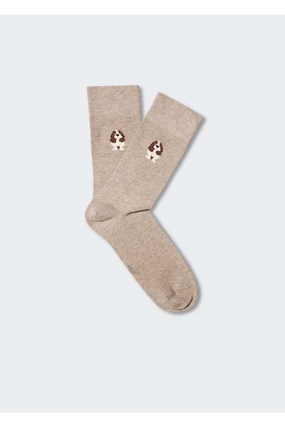MANGO Man Baumwollsocken mit Tiermuster